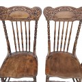 Set of 4 antique pressback chairs  - 3