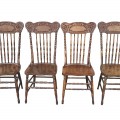 Set of 4 antique pressback chairs  - 1