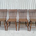 Set of 4 antique oak chairs  - 5