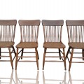 Set of 4 antique oak chairs  - 1