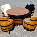 Set of barrels chairs and table  - 3