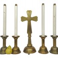Set of 4 candlesticks and (crucifix SOLD) - 2