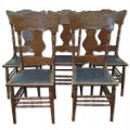 Ensemble de 4 chaises à dossiers pressés ''press-back'' - 1