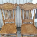 Set of 5 antique press back chairs  - 3
