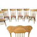 Ensemble de 6 chaises à dossiers pressés ''press-back'' - 1