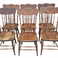 Set of 6 antique pressback chairs  - 1