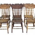Ensemble de 6 chaises à dossiers pressés, pressback  - 1
