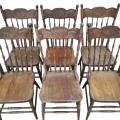 Set of 6 antique pressback chairs  - 2