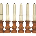 Set of 6 wooden truned candlestick - 1