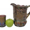Ensemble de 8 verres et pichet carnaval, grape and cable, vaisselle de collection  - 2