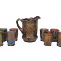 Ensemble de 8 verres et pichet carnaval, grape and cable, vaisselle de collection  - 1