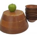 Ensemble de bol et petits plats en bois  - 3