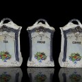 Vintage condiment porcelain jars - 1