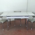Ensemble de cuisine rétro, table avec rallonges et 4 chaises - 2