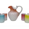 Ensemble de pichet et 6 verres diamond quilted, vaisselle de collection  - 1