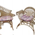 Ensemble de salon ou véranda en osier, rotin, divan, fauteuils et tables (une chaise de vendue)  - 5