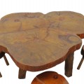 Ensemble de table et 3 bancs rustiques, idéal pour chalet - 2