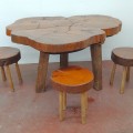 Ensemble de table et 3 bancs rustiques, idéal pour chalet - 6