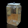 Large square battery Pyrex jar with lid - 1