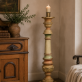 Nice antique turned wooden candlestick  - 2