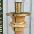 Nice antique turned wooden candlestick  - 4