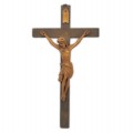 Large hand-carved wooden crucifix, strong spiritual presence. - 2