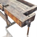 Large antique woodworker’s bench, aged and authentic - 3