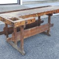 Large antique woodworker’s bench, aged and authentic - 9
