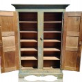 Grande armoire antique en pin, 12 caissons soulevés, clous forgés - 3