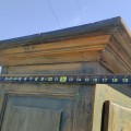 Grande armoire antique en pin, 12 caissons soulevés, clous forgés - 6