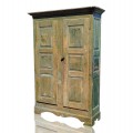 Grande armoire antique en pin, 12 caissons soulevés, clous forgés - 1