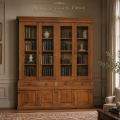 Antique oak bookcase cupboard  - 2