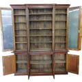Grande armoire bibliothèque vitrée, corniche légèrement abîmée (voir autres photos) - 4