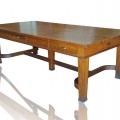 Grande table antique en chêne maillé, 7 pieds de long  - 1