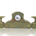 Vintage onyx mantel clock and candlesticks (see other picture for condition) - 1