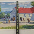 Oil on masonite signed Fleurimont Constantineau, St-Pierre church, île d'Orléans, tableau, peinture   - 3