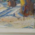Huile sur masonite signed Fleurimont Constantineau, peinture, tableau  - 2