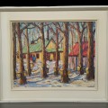 Huile sur masonite signed Fleurimont Constantineau, peinture, tableau  - 1