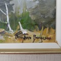 Oil on masonite signed Christian Bergeron 12 x 10, painting  - 3