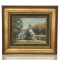 Huile sur masonite signée Crete, tableau, peinture  - 1