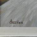 Huile sur toile signée Grenier, tableau, peinture  - 2