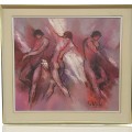 Huile sur toile signée Marcelle Dubé (32'' x 36''), tableau, peinture  - 1