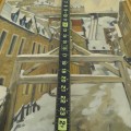 Oil on canvas signed Michel Lapensée, painting (17'' x 24''), L'entrée du fort, Québec - 5