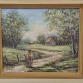 Vintage oil on canvas signed Yvon Bousquet, painting  - 2