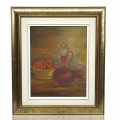 Huile sur toile, tableau, peinture signée Cécile Gamache, nature morte   - 1