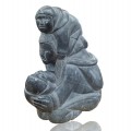 Inuit stone carving of mother and children, full of emotion. - 3