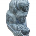 Inuit stone carving of mother and children, full of emotion. - 6