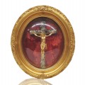 Antique frame with crucifix, very nice religious item  - 1