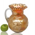 Joli pichet en verre carnaval ''marigold'', carafe, vaisselle de collection  - 2