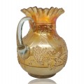 Joli pichet en verre carnaval ''marigold'', carafe, vaisselle de collection  - 4